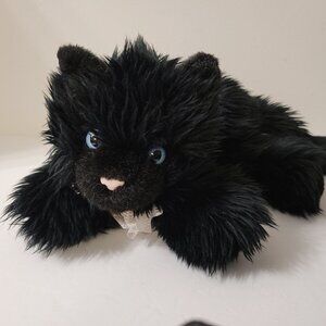 VTG Aurora Flopsies Black Cat Plush “INKY” Blue Eyes Bell 10” Floppy Kitty HTF